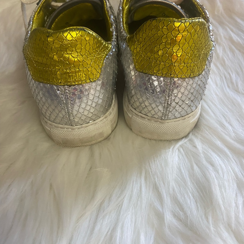 Metallic Silver and Gold Sz 38 Women’s Sneakers - Picture 2 of 7